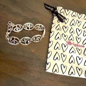 Brighton Silver Heart Scroll Bracelet